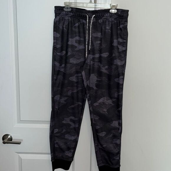 Reebok Gray Camo Camouflage track joggers sweat pant sweatpants-L reflective - Picture 1 of 5